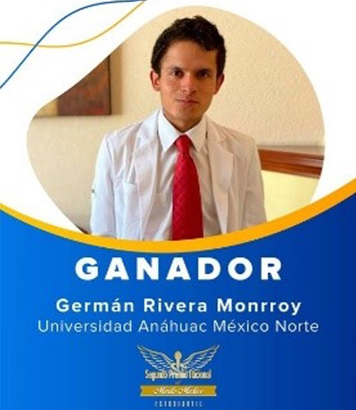 Germán Rivera Monroy, ganador del Premio Nacional al Mérito Médico Estudiantil