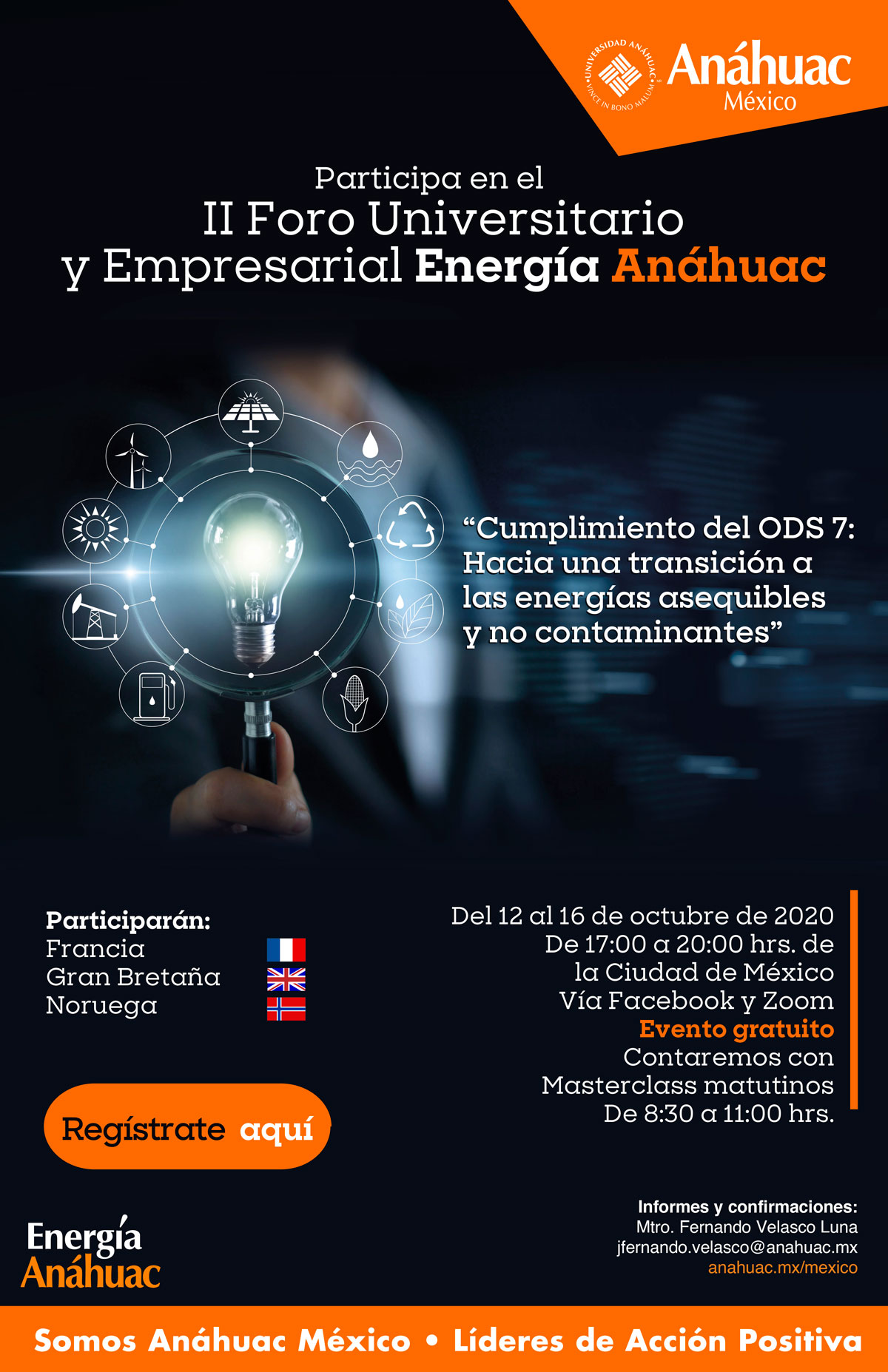 Participa en el II Foro Universitario y Empresarial Energía Anáhuac: cumplimiento del ODS 7