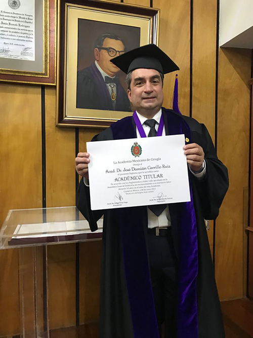 Dr. José Damián Carrillo Ruiz, nuevo Académico Titular de la Academia Mexicana de Cirugía