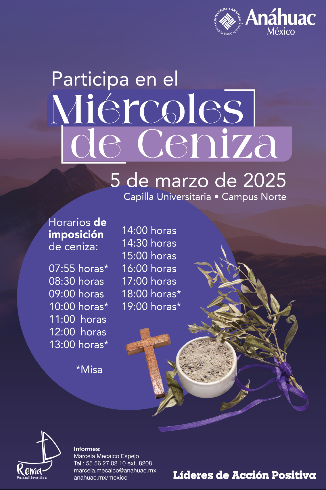 Conoce los horarios de Miércoles de Ceniza