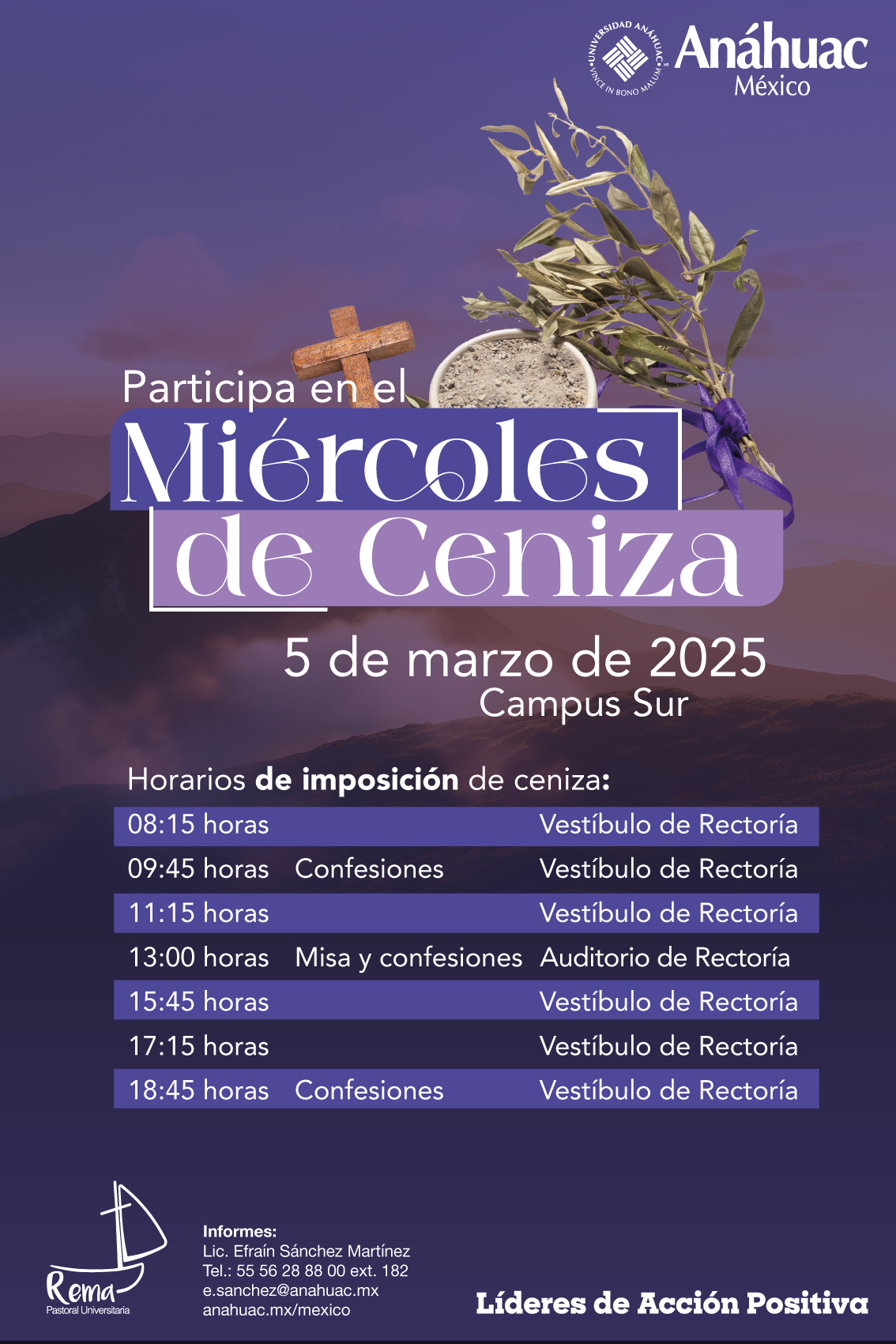 Conoce los horarios de Miércoles de Ceniza