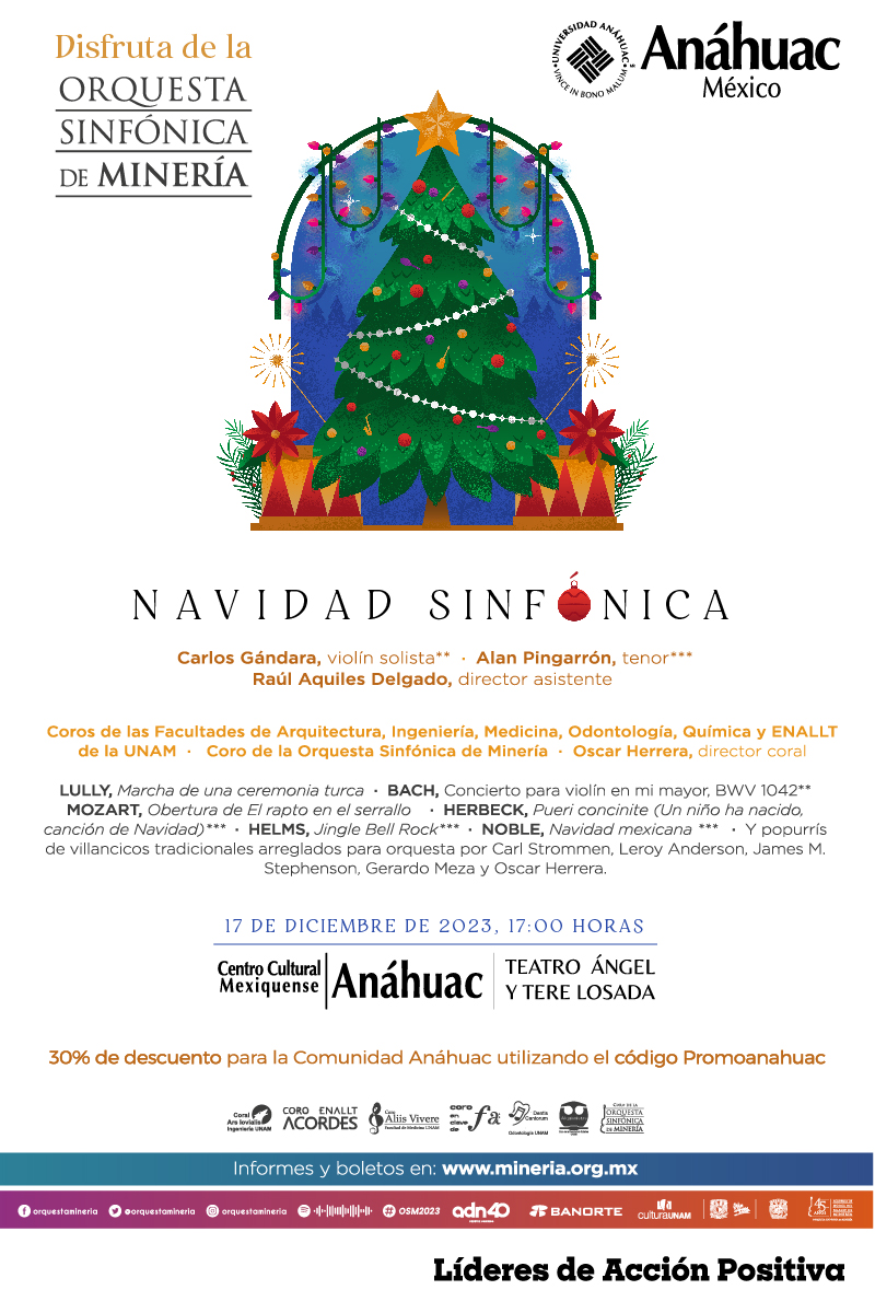 Asiste al Concierto, "Navidad Sinfónica" de la Orquesta Sinfónica de Minería