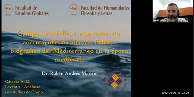 Rubén Andrés Martín imparte conferencia dentro del ciclo Culturas del Mediterráneo