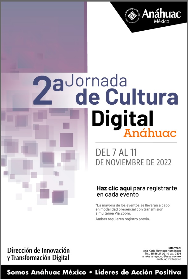 Participa en la segunda Jornada de Cultura Digital Anáhuac 2022