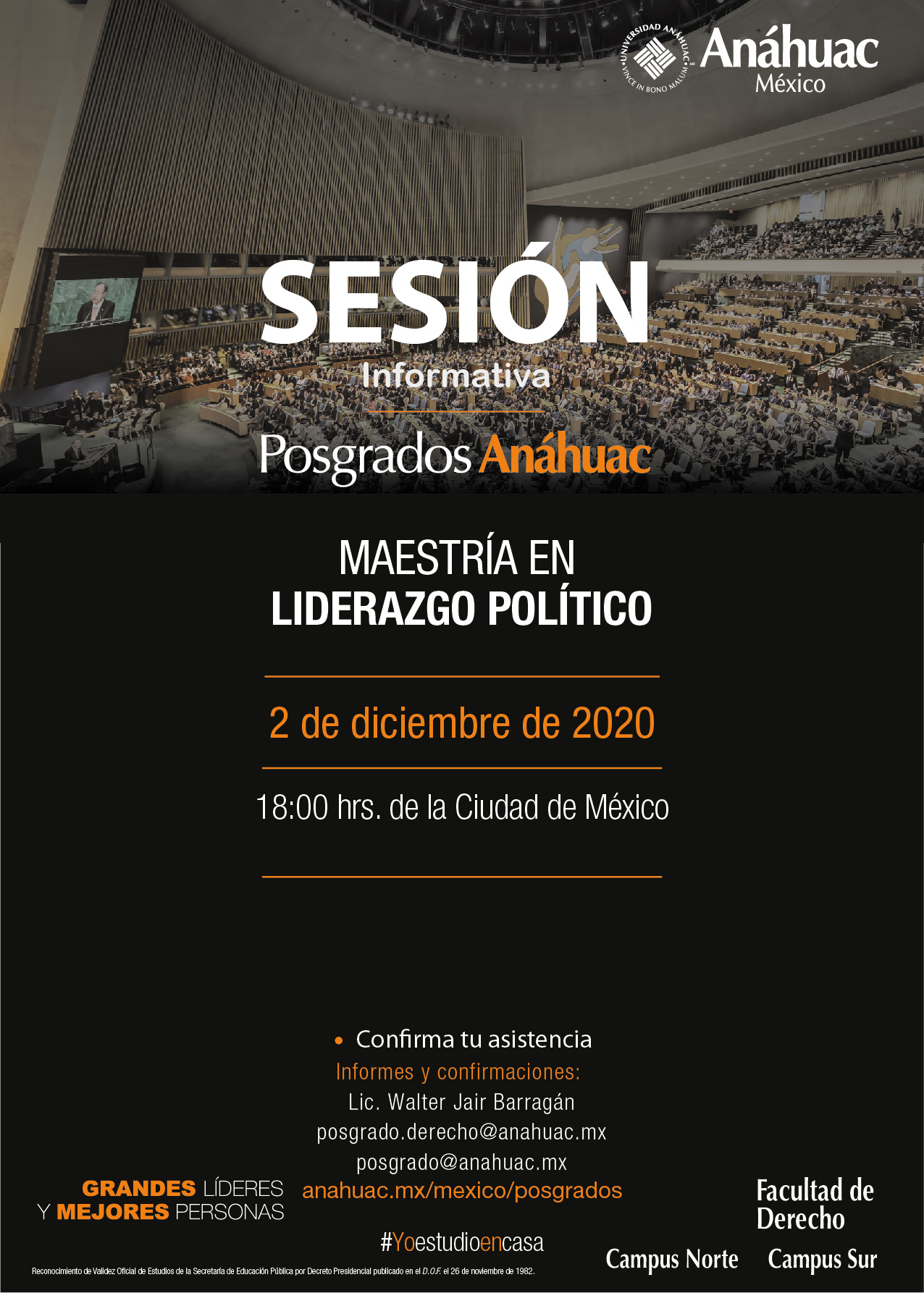 Sesión Informativa de la Maestría en Liderazgo Político este 2 de diciembre