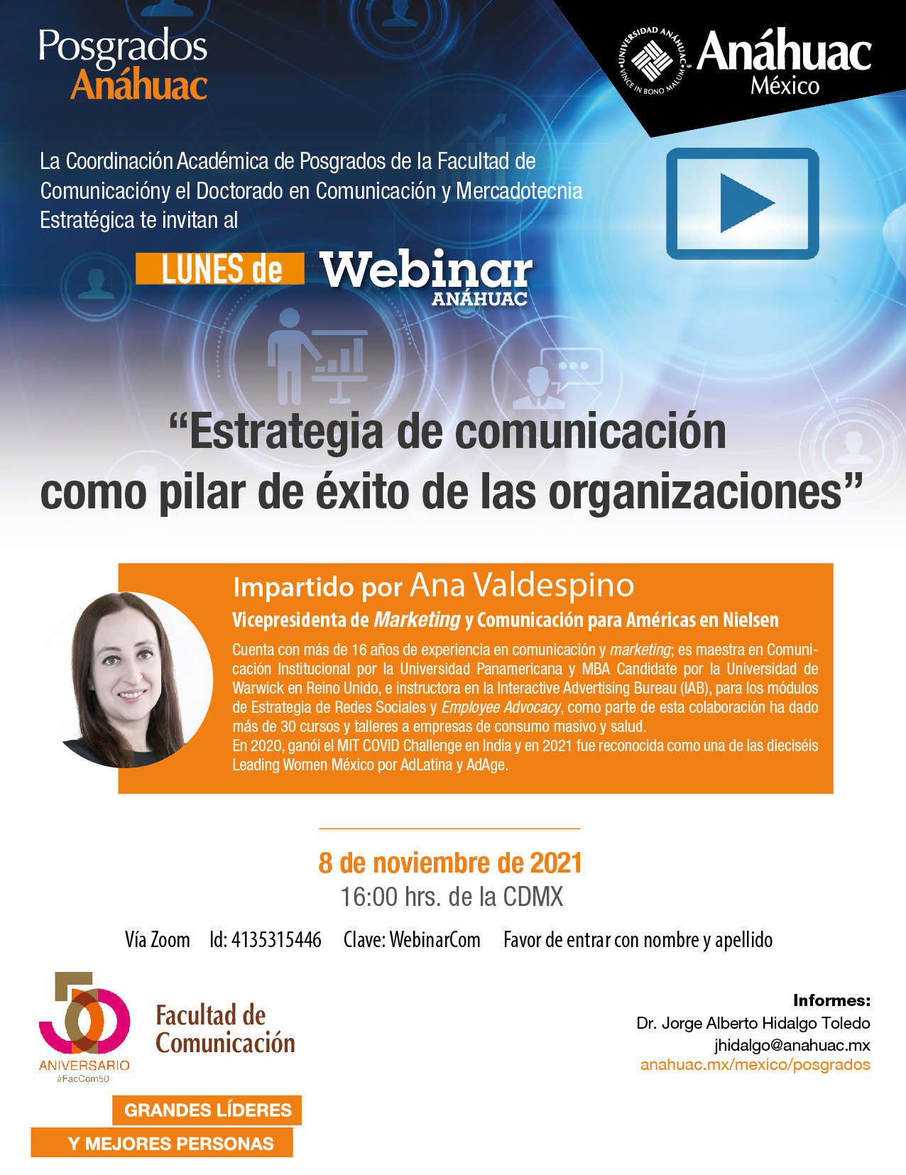 Únete al Webinar: Estrategia de comunicación como pilar de éxito de las organizaciones