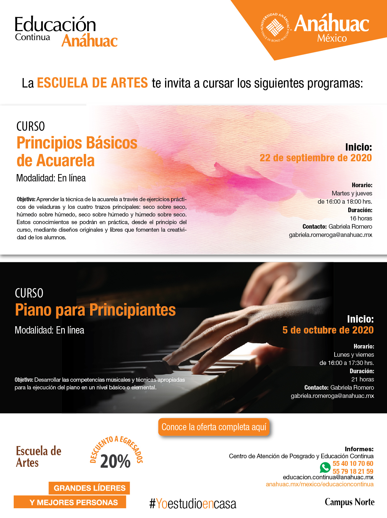 Aprende los principios básicos de la acuarela y piano