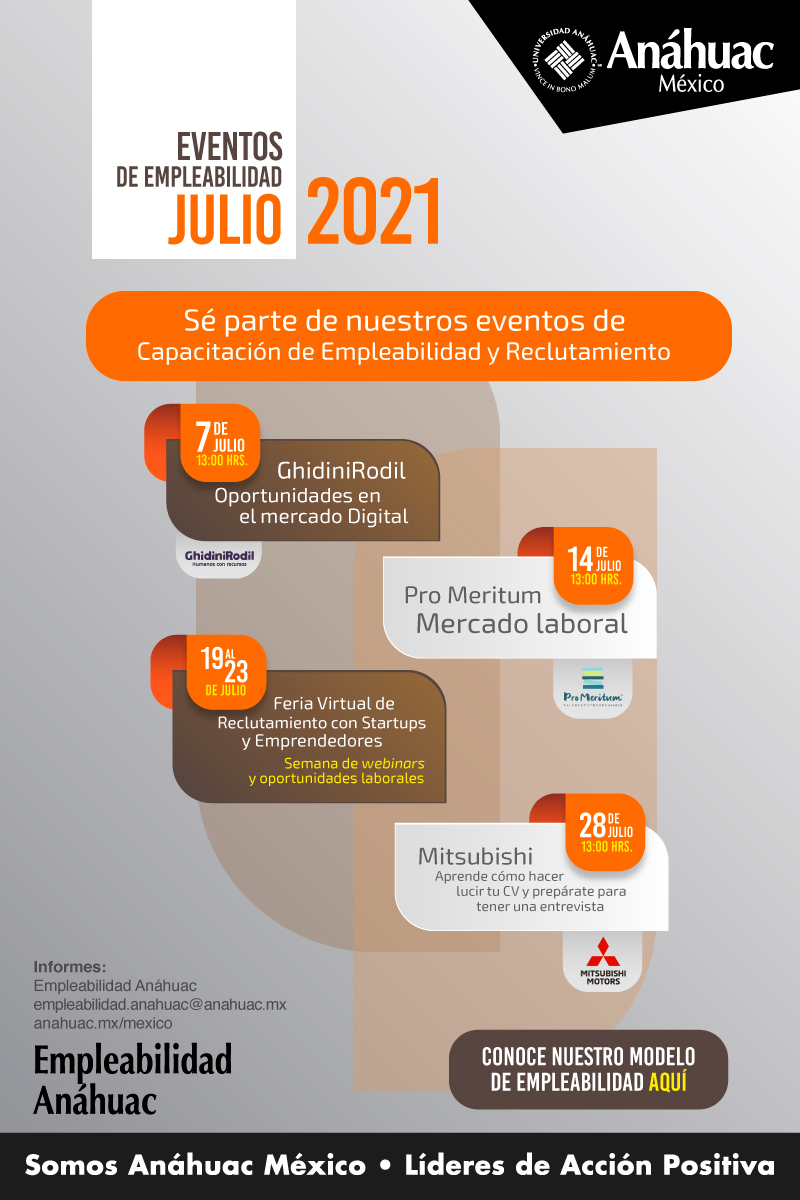 Eventos de Empleabilidad: JULIO 2021 