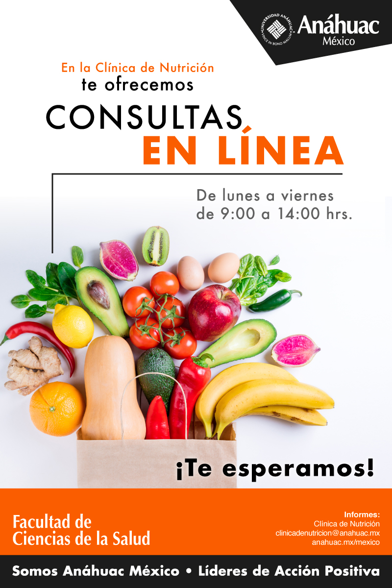 Aprovecha las consultas en línea que la Clínica de Nutrición te ofrece