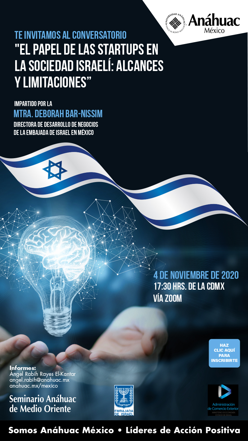 Te invitamos al Conversatorio sobre el papel de las startups en la sociedad israelí