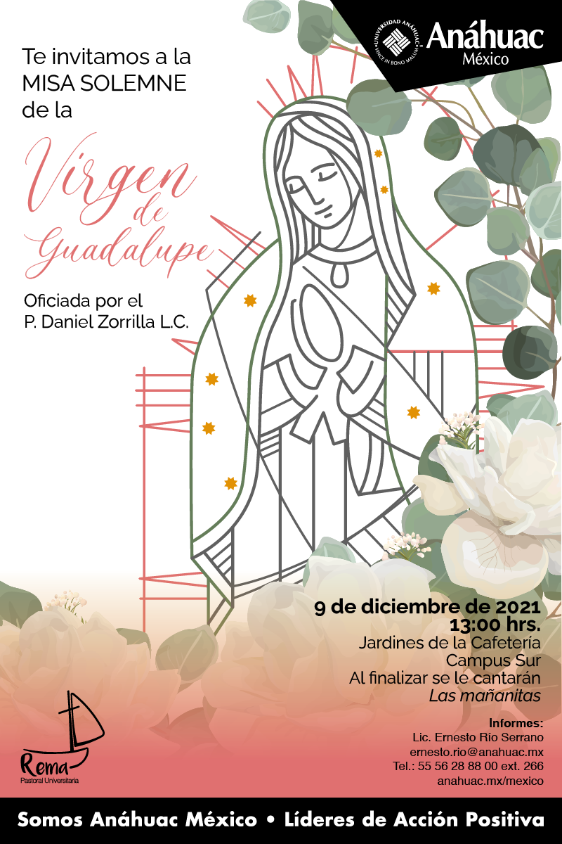 Te invitamos a la Misa solemne de la Virgen de Guadalupe