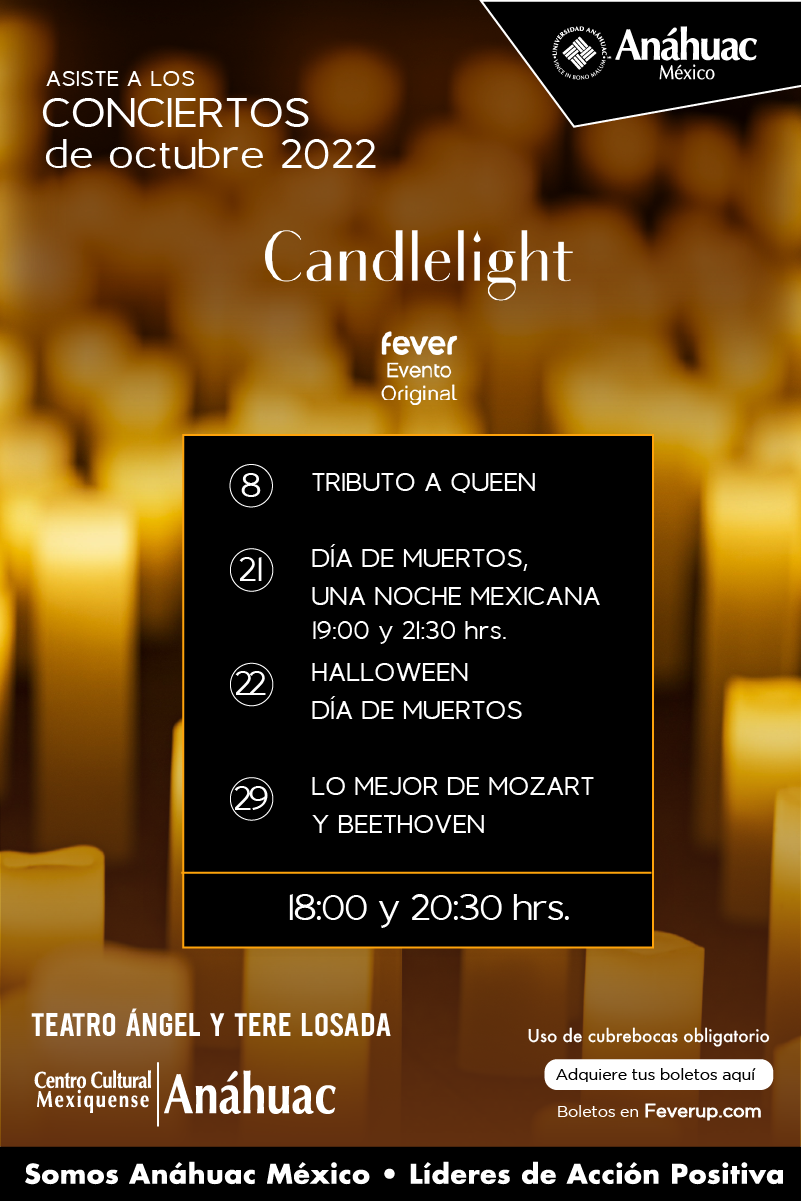 Asiste a los Conciertos Candlelight de Octubre en el Centro Cultural Mexiquense Anáhuac