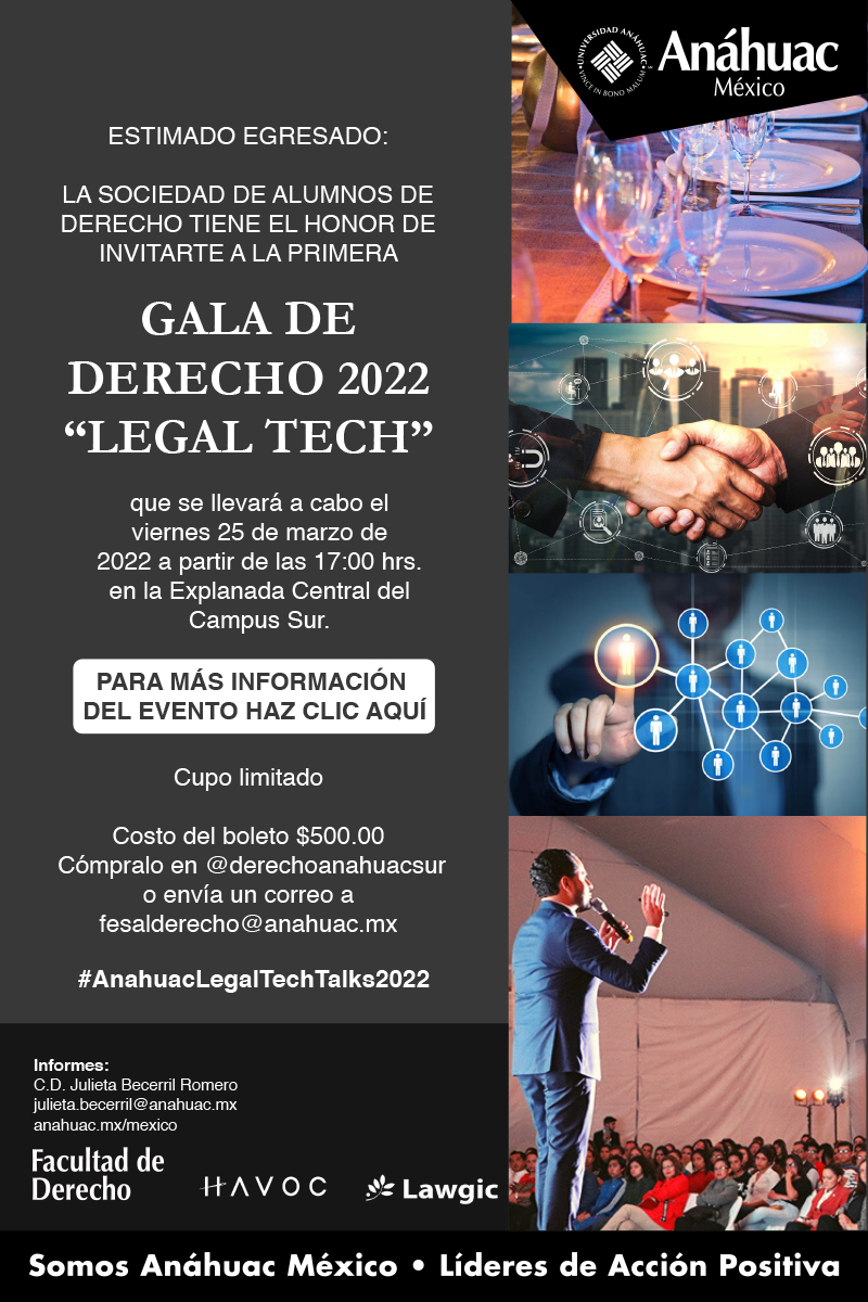 Te invitamos a asiste en la Cena de Gala "Legal Tech 2022"