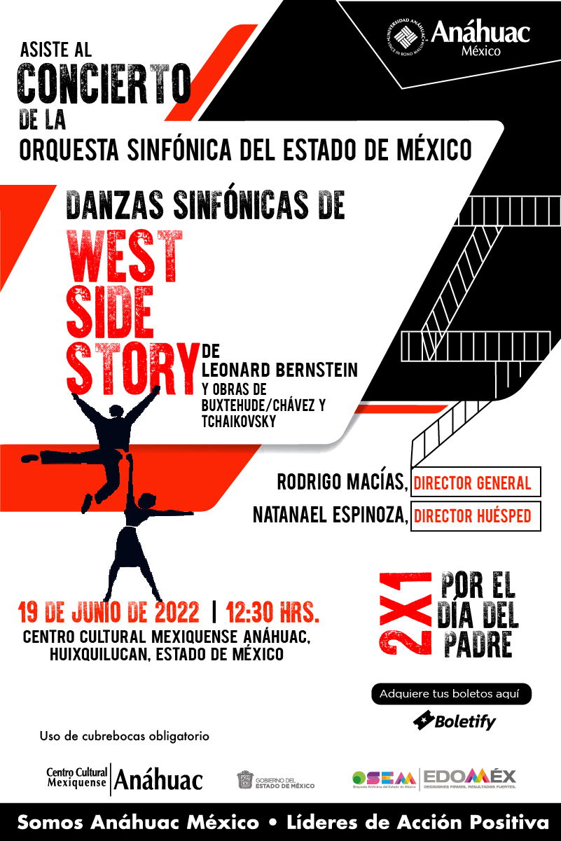 #Celebra el Día del Padre. 2 x 1 en todos los boletos para el concierto de la Orquesta Sinfónica del Estado de México