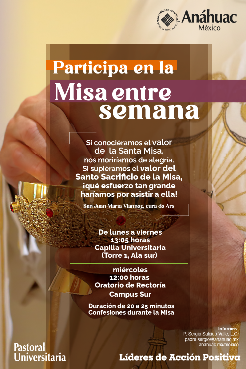 Misa entre ¿Tienes tiempo para Dios? Participa en la Misa de 25 minutos entre semanasemana 