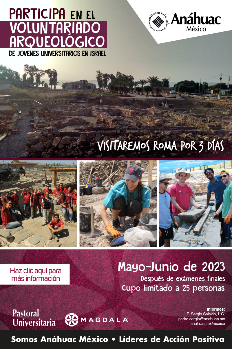 Participa en el Voluntariado Arqueológico en Israel y en la peregrinación a Roma en 2023