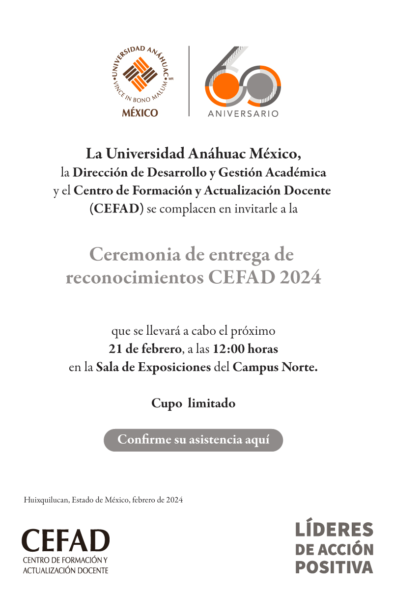 Invitación a la ceremonia de entrega de reconocimientos CEFAD 2024