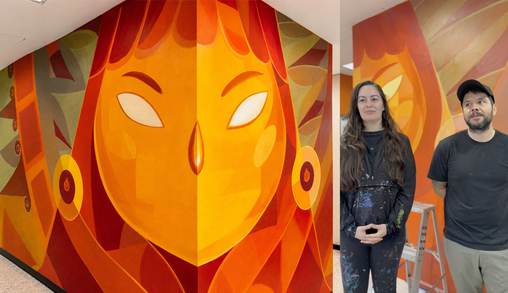 Egresados de Diseño transforman un espacio de la Facultad con la obra “Mujer Sol”