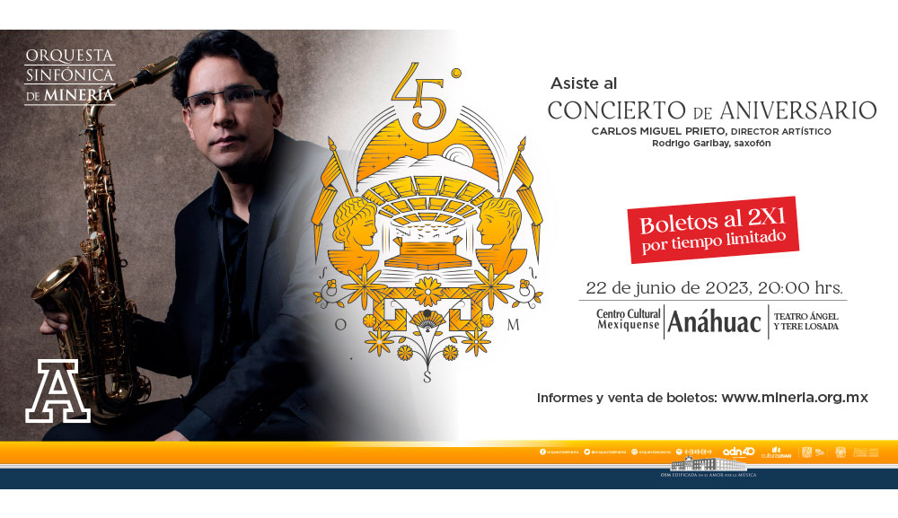 El Centro Cultural Mexiquense celebra con la Orquesta Sinfónica de Minería su 45 aniversario