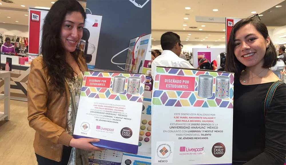 Alumnas de Diseño Gráfico del Campus Sur ganan concurso Liverpool/Dolce Gusto