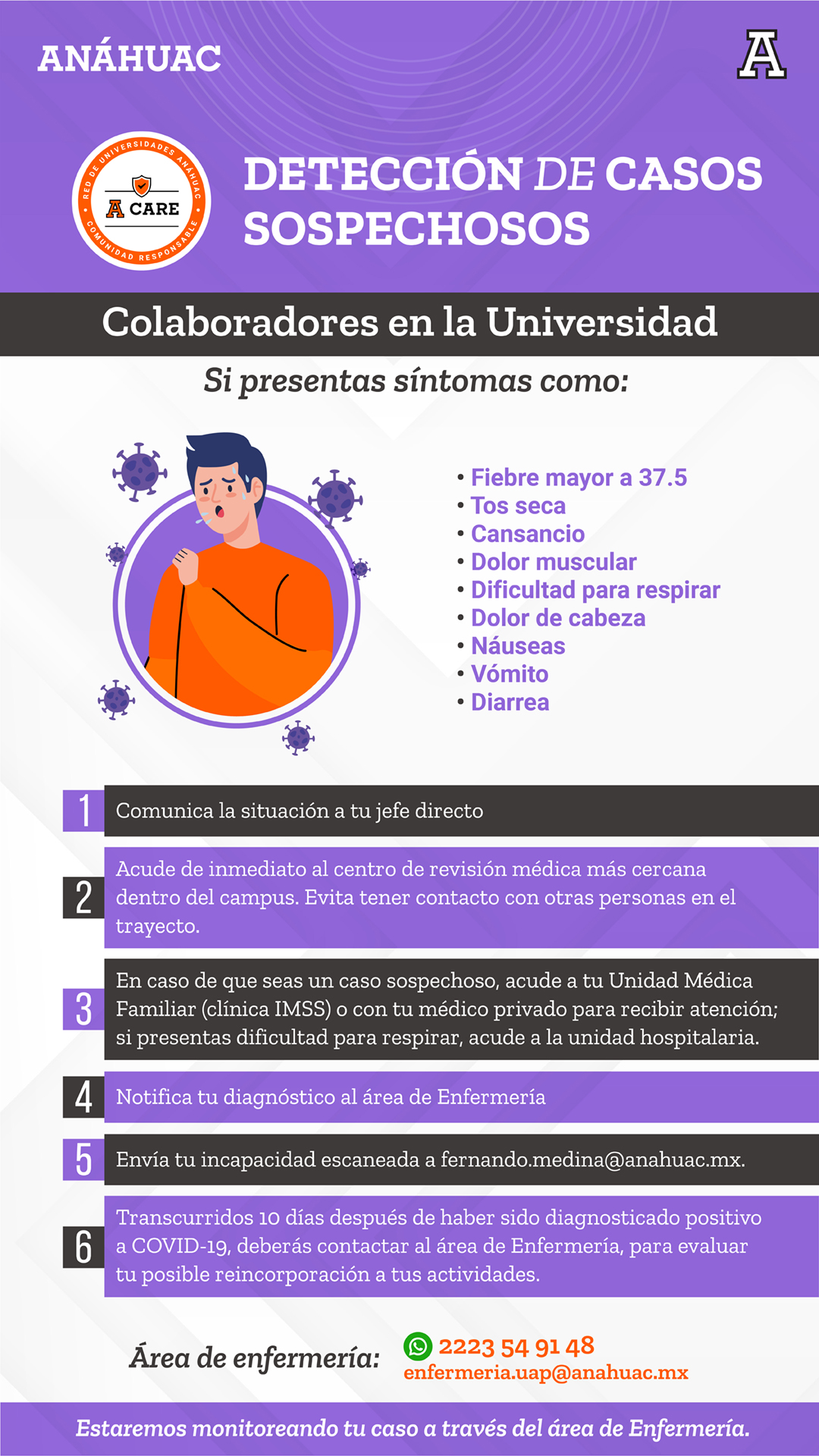 ¿Eres colaborador y presentas síntomas de COVID? ¡Conoce lo que debes hacer!