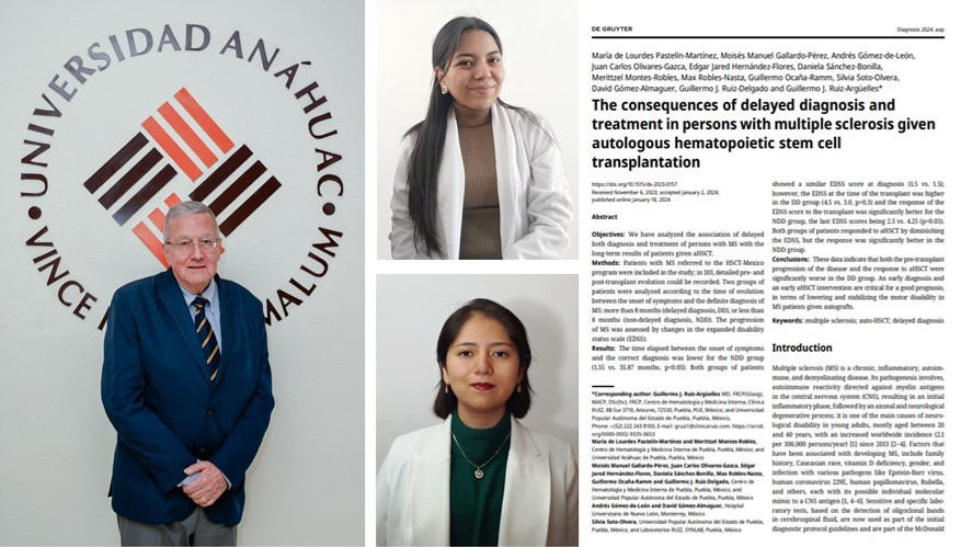 Académico y estudiantes de la Anáhuac Puebla impulsan investigación en tratamientos para enfermedades autoinmunes: El Rol del Trasplante de Células Hematopoyéticas