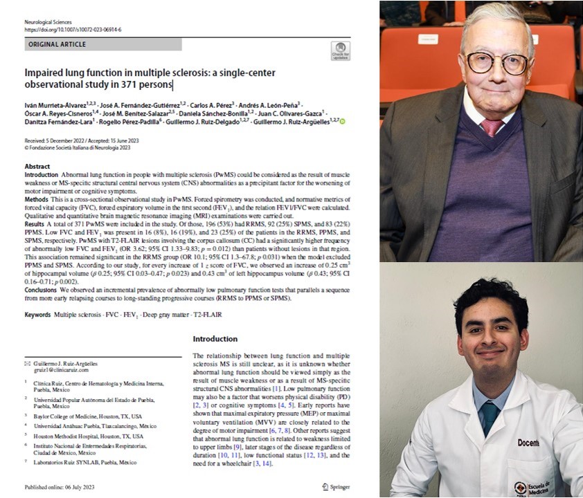 Doctores de la Anáhuac celebran publicación de importante estudio sobre Esclerosis Múltiple en la Revista Neurological Sciences