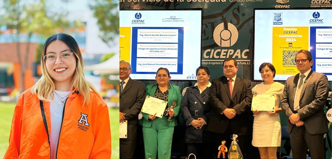 Estudiante de la Anáhuac Puebla es reconocida como la Mejor Alumna de Ingeniería Civil por CICEPAC