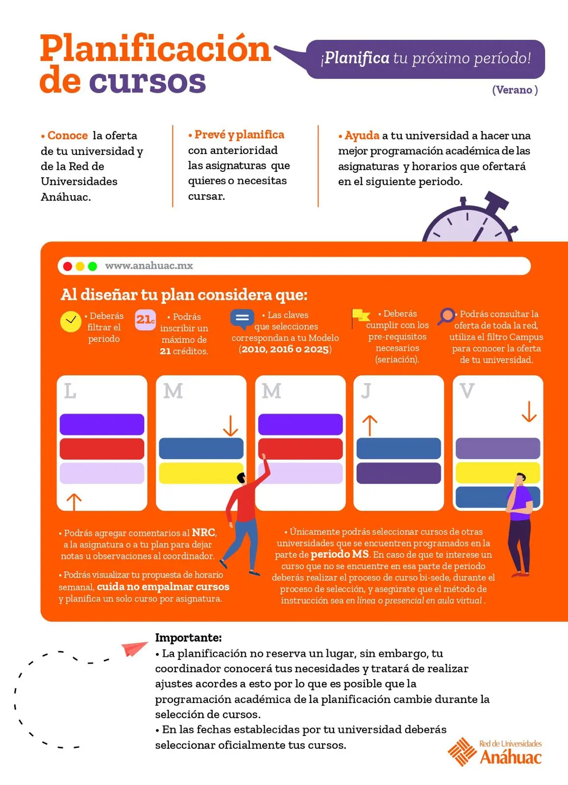 Planificación de cursos de verano