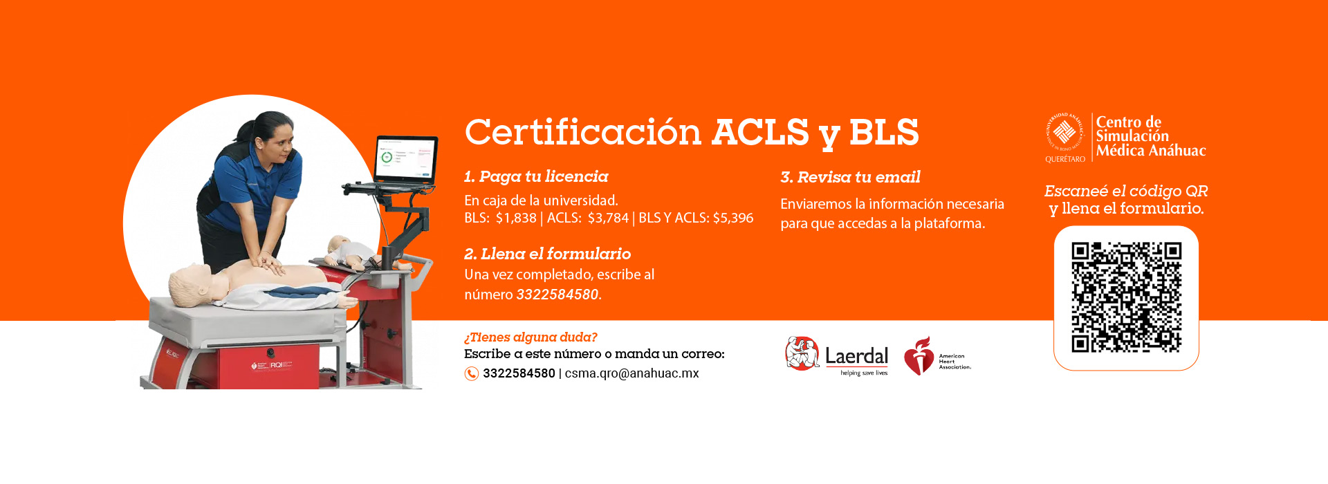 Certificación ACLS y BLS · Centro de Simulación Médica Anáhuac Querétaro