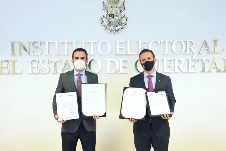 Firma de convenio de colaboración con el Instituto Electoral del Estado de Querétaro