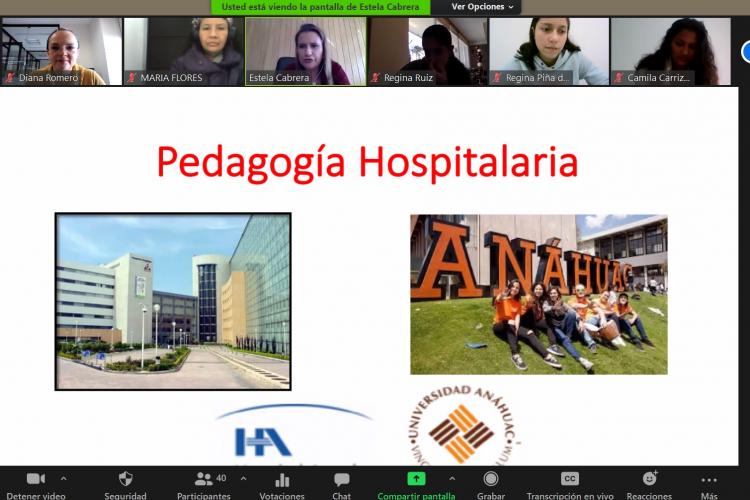 Plática sobre pedagogía hospitalaria del Hospital Ángeles con alumnos