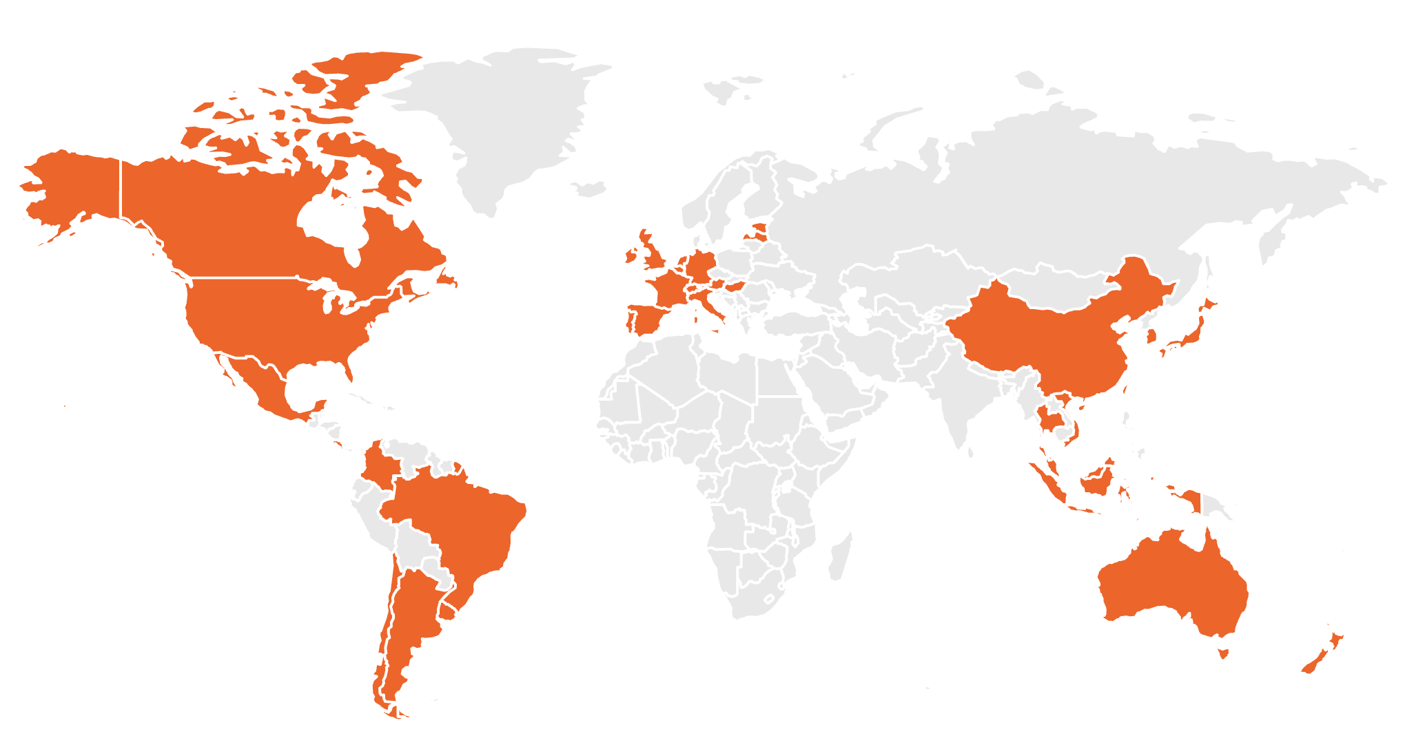 Mapa de presencia internacional