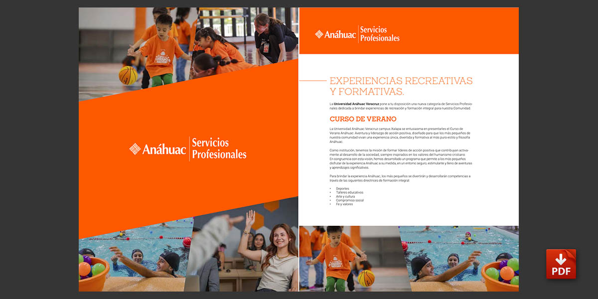 Folleto de Experiencias Recreativas y Formativas