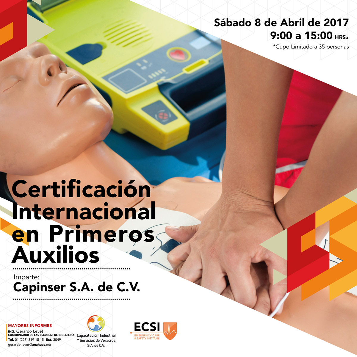 Certificación Internacional en Primeros Auxilios, RCP y DAE