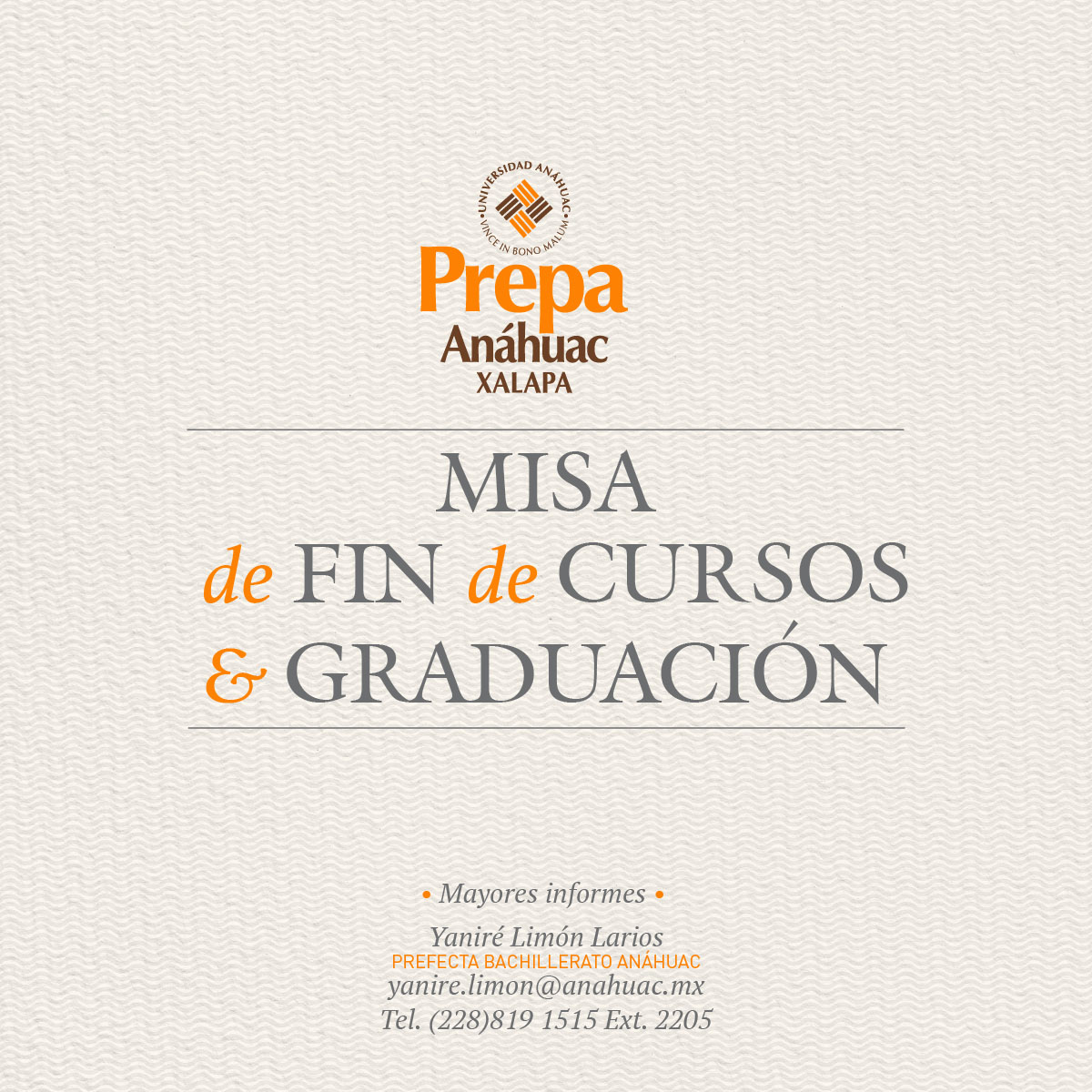 Misa de Fin de Cursos y Graduación 2018