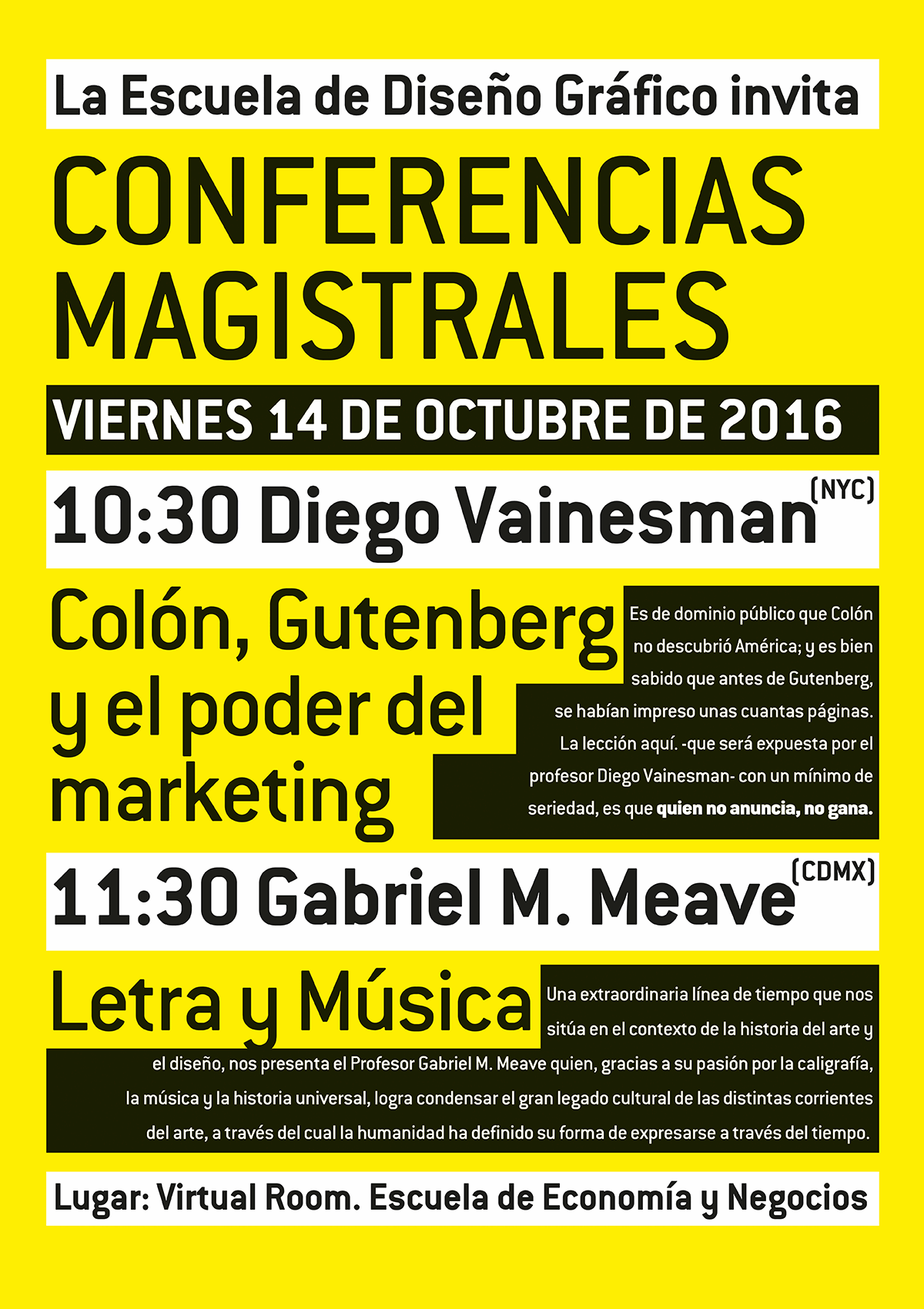 Conferencias Magistrales de la Escuela de Diseño Gráfico