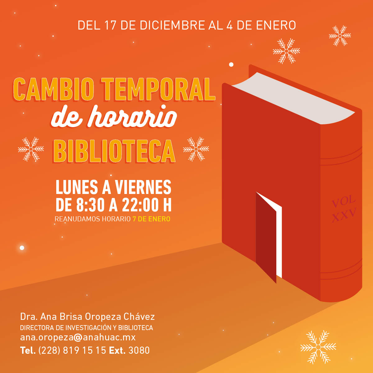 Horario de Servicio de Biblioteca