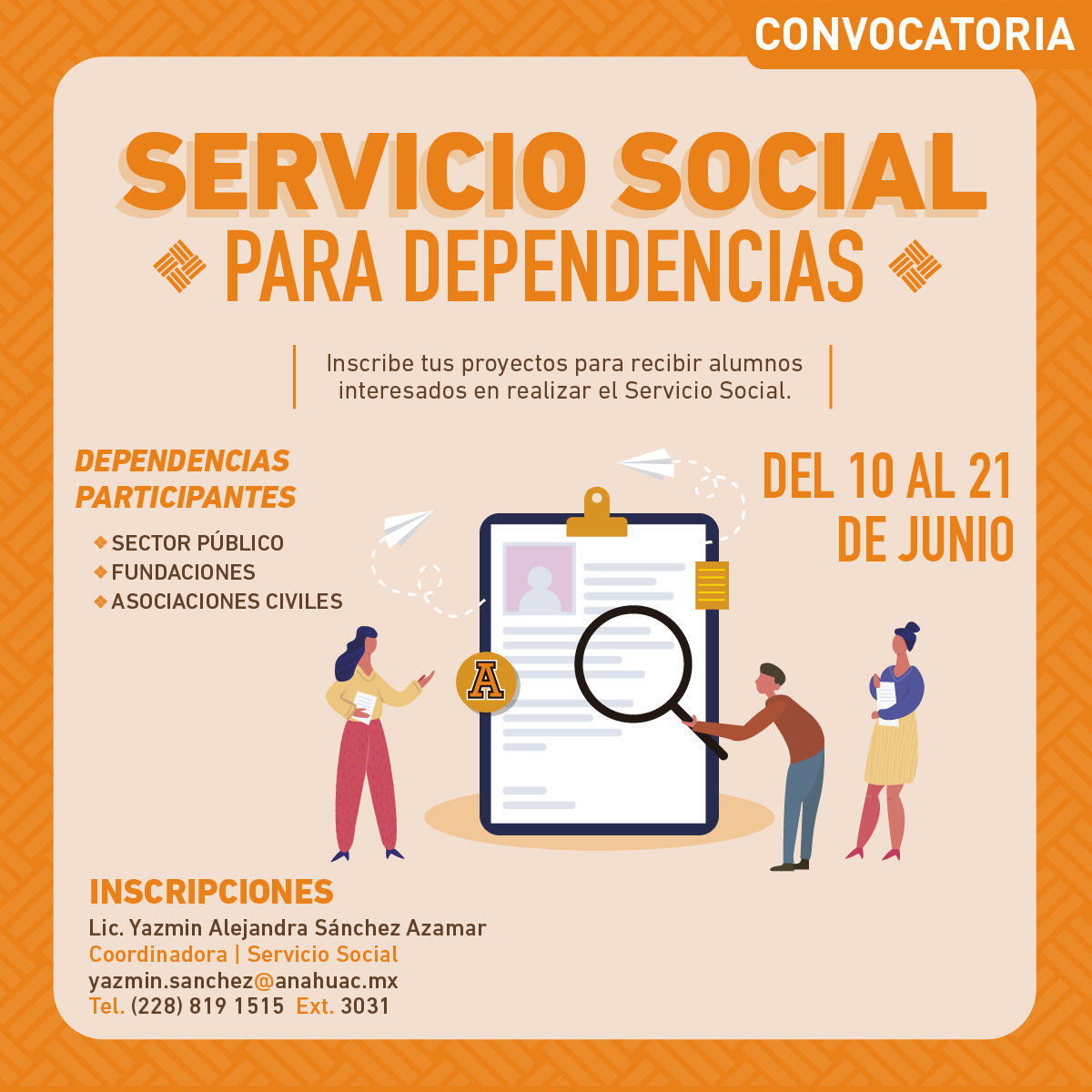 Convocatoria de Servicio Social para Dependencias