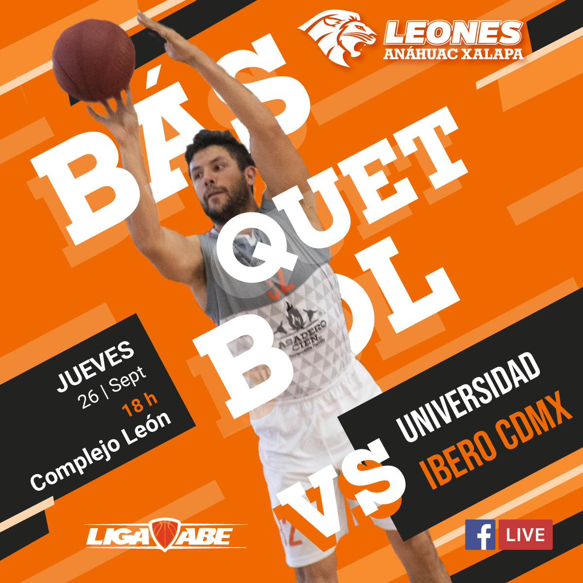 Básquetbol Varonil ABE: Leones vs Ibero CDMX