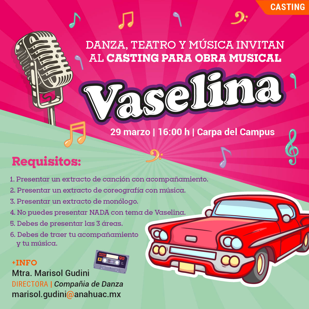 Casting para Obra Musical: Vaselina