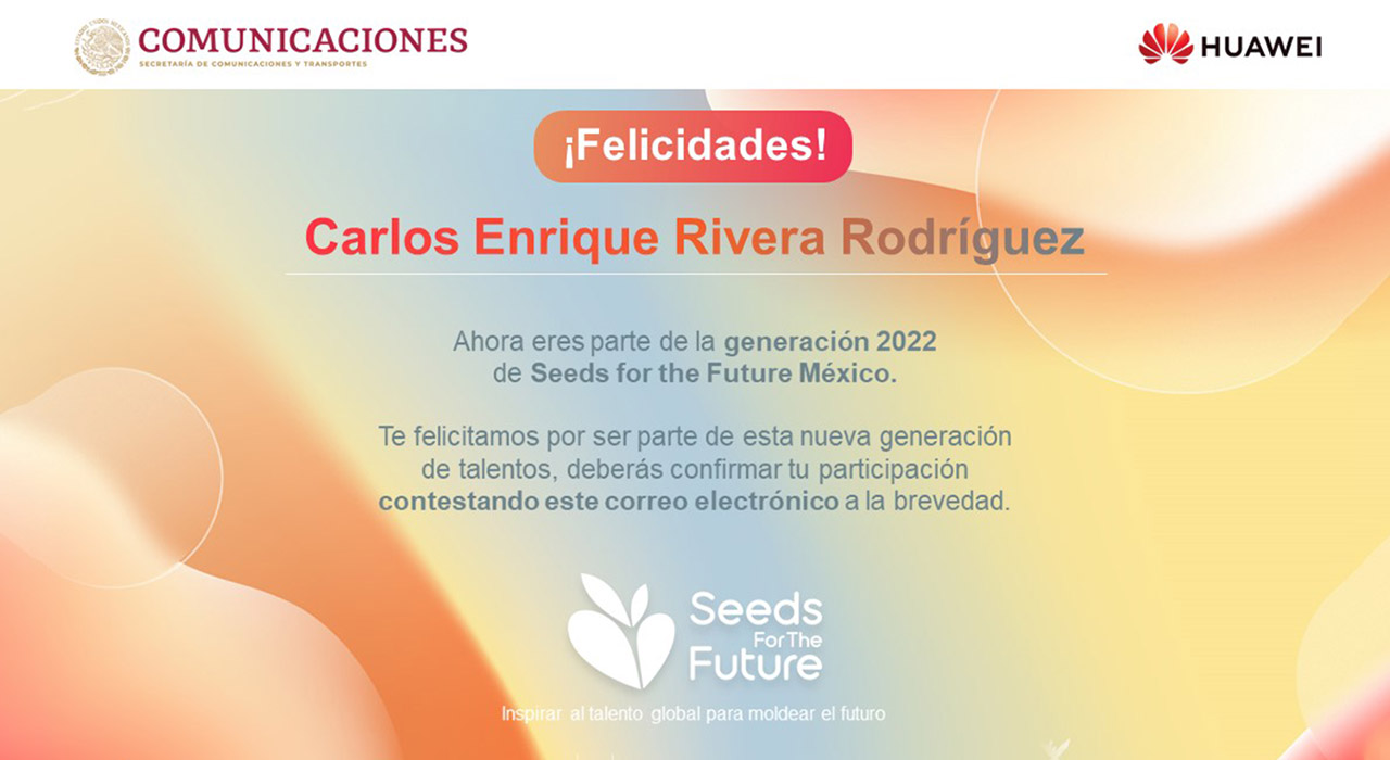 5 / 5 - Destacada Participación de Alumno en el Concurso Seeds for the Future 2022