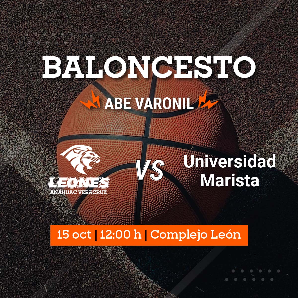 Baloncesto Varonil ABE: Leones vs Universidad Marista