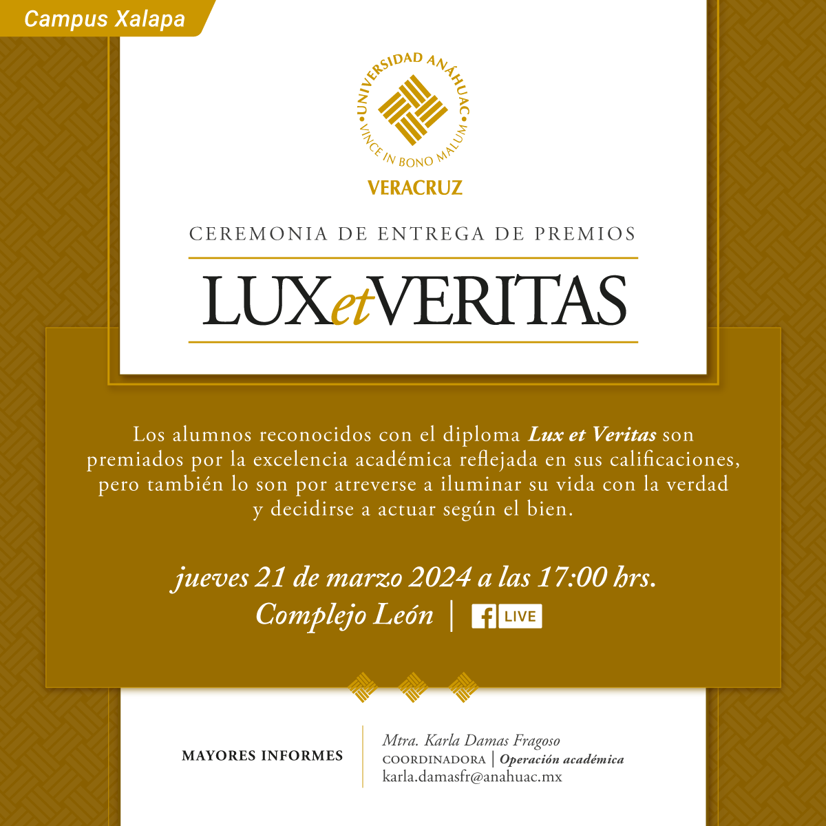 Ceremonia de Entrega de Premios Lux et Veritas