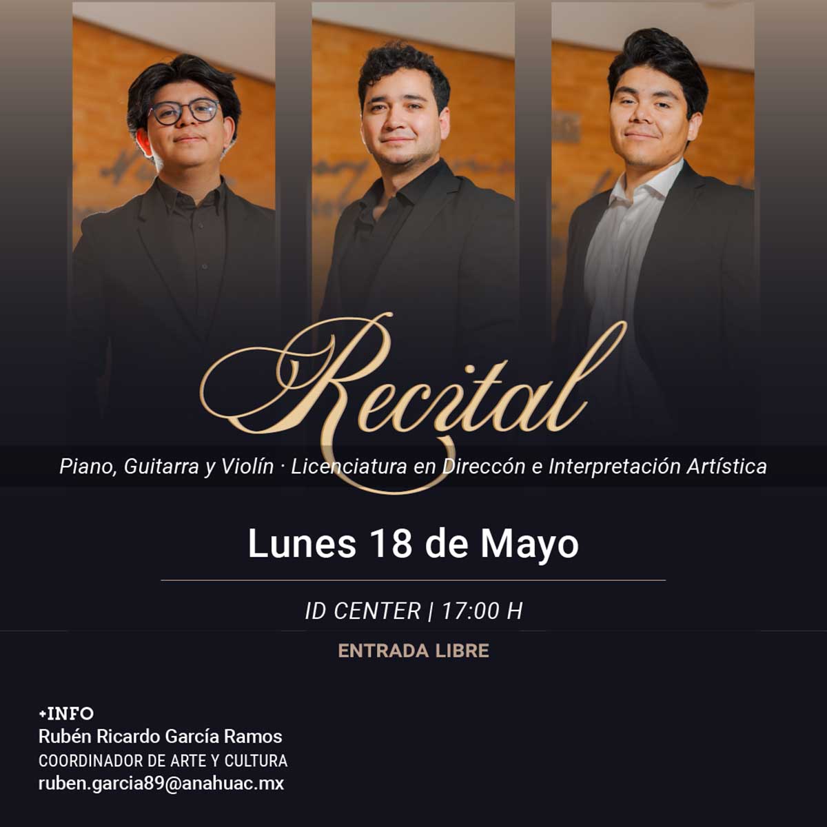 Cerrar vista en pantalla completa Recital de Alumnos de la Licenciatura en Dirección e Interpretación Artística