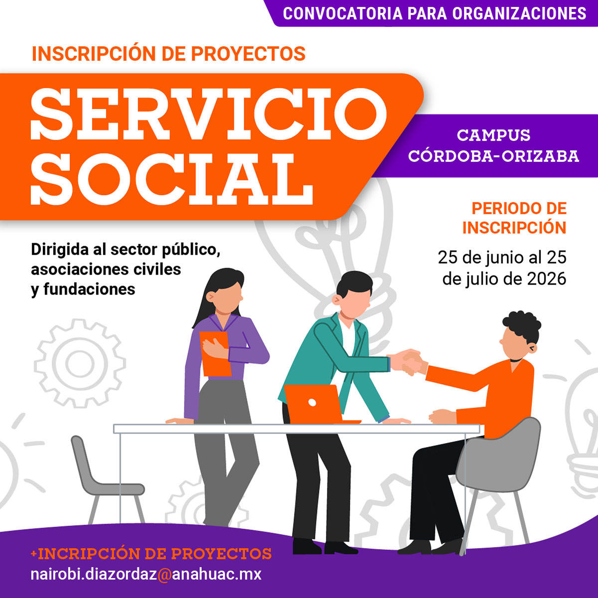 Cerrar vista en pantalla completa Servicio Social: Convocatoria para Organizaciones