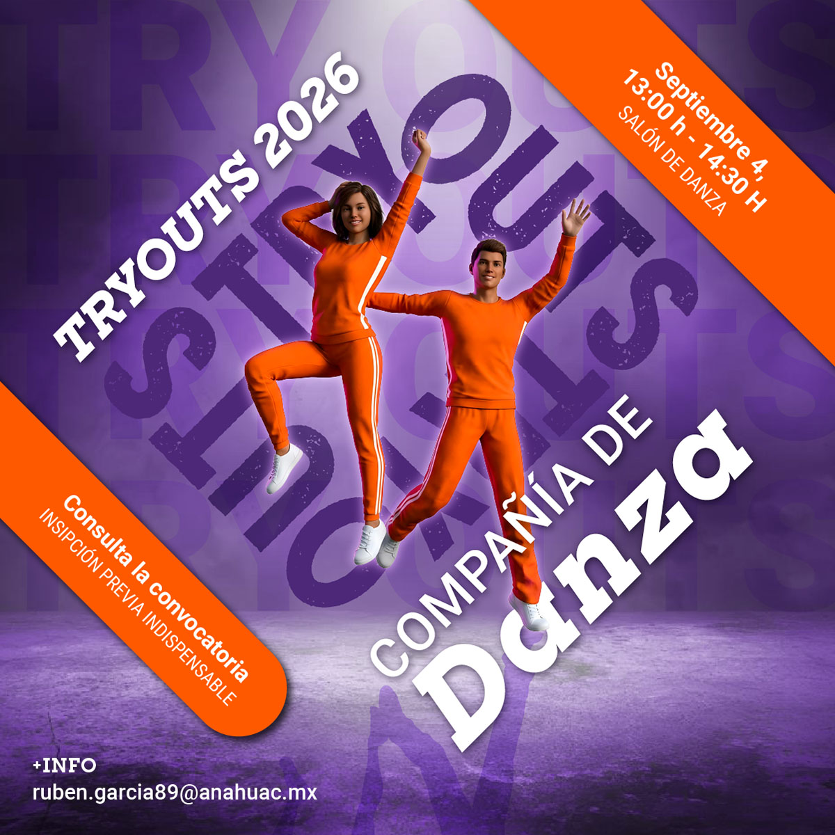 Cerrar vista en pantalla completa Tryouts para la Compañía de Danza 2026