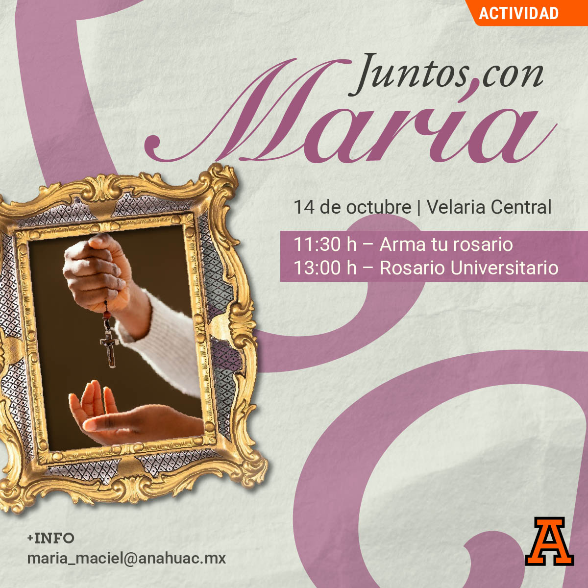 Cerrar vista en pantalla completa Rosario Universitario: Juntos con María
