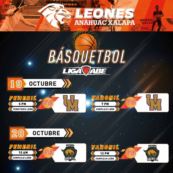 Ver en pantalla completa Jornada Doble de Básquetbol ABE: Femenil y Varonil