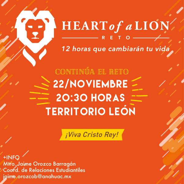 Reto Heart of a Lion: Onceava Actividad